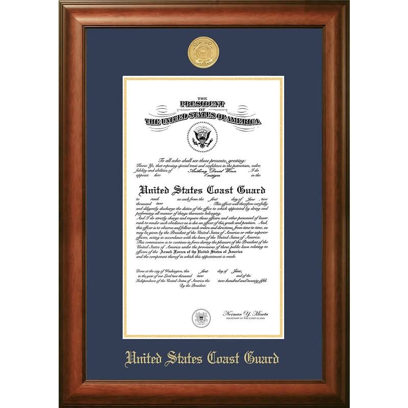 Walnut Frame Gold Medallion 8x10 Certificate Frame H105277