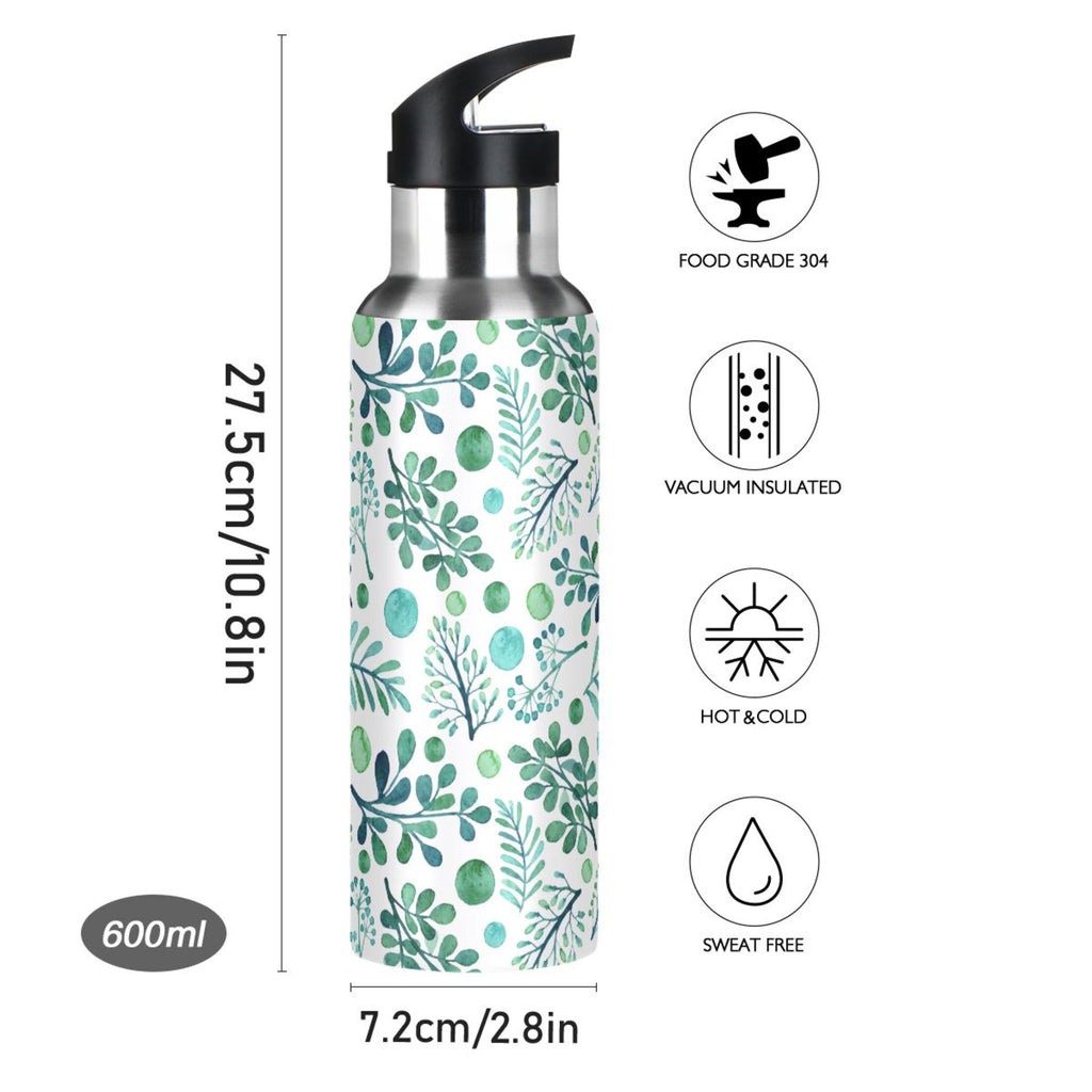 20 oz Insulated Stainless Steel Water Bottle with Straw Lid Z569656