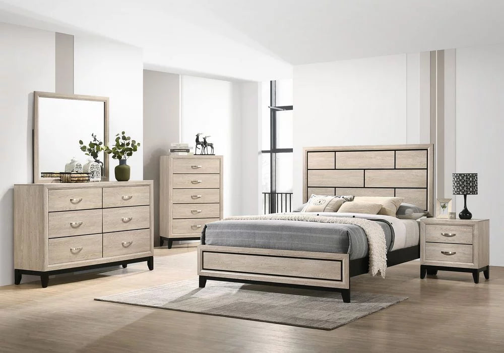 Queen Size Low-Profile Wooden Bed Z73816