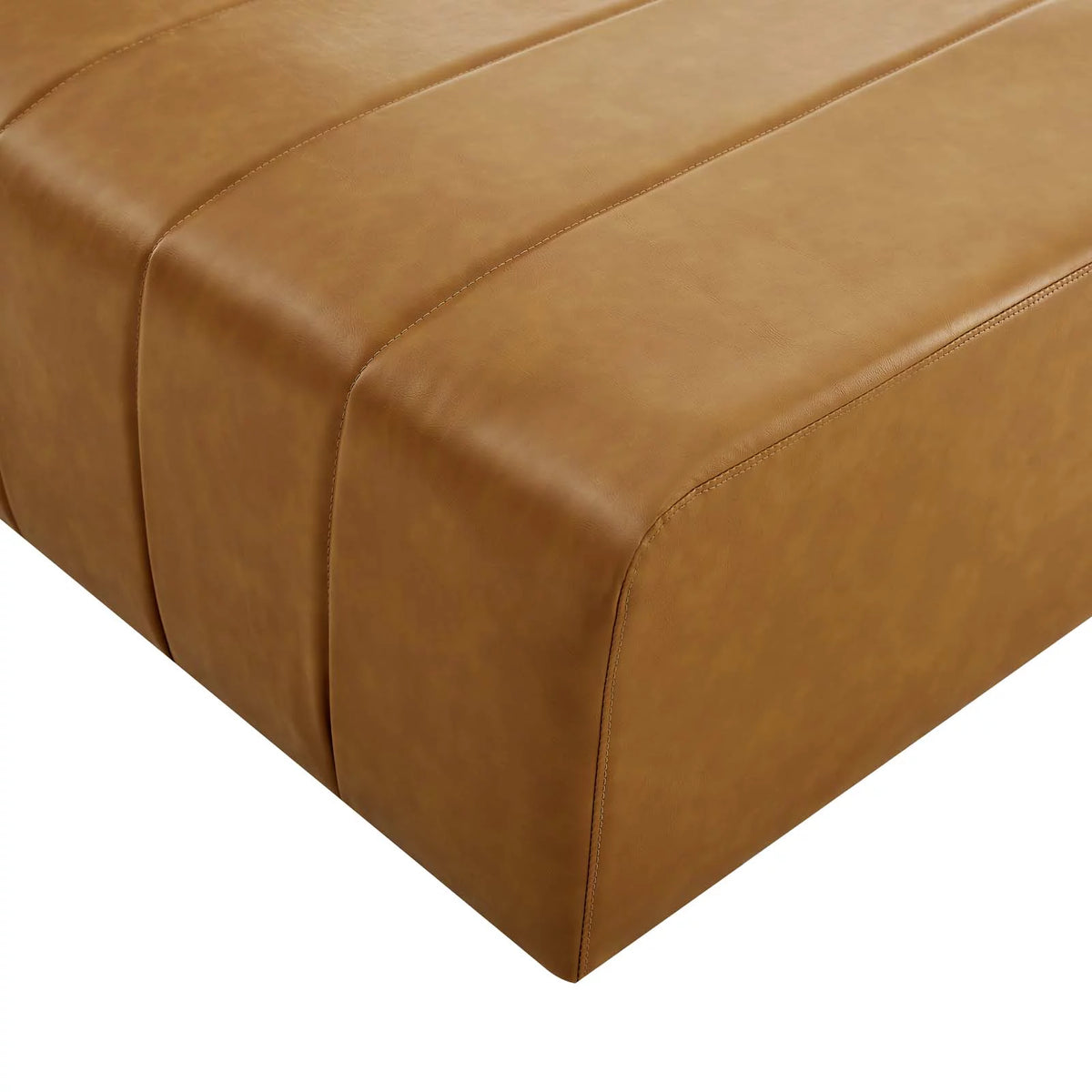 Tan Faux Vegan Leather Sofa Middle Chair O281850