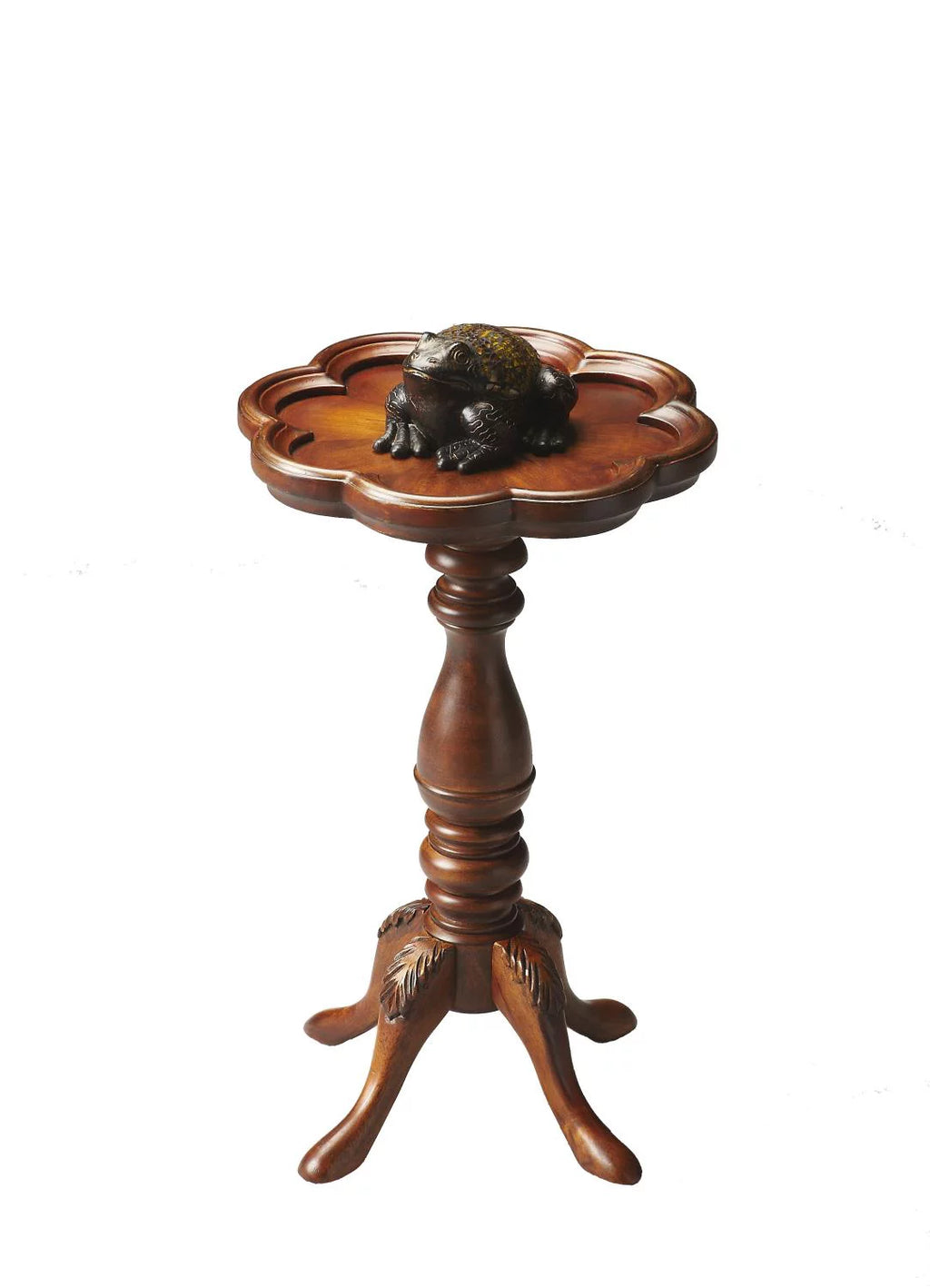 Olive Ash Scalloped Edge Accent Table S784
