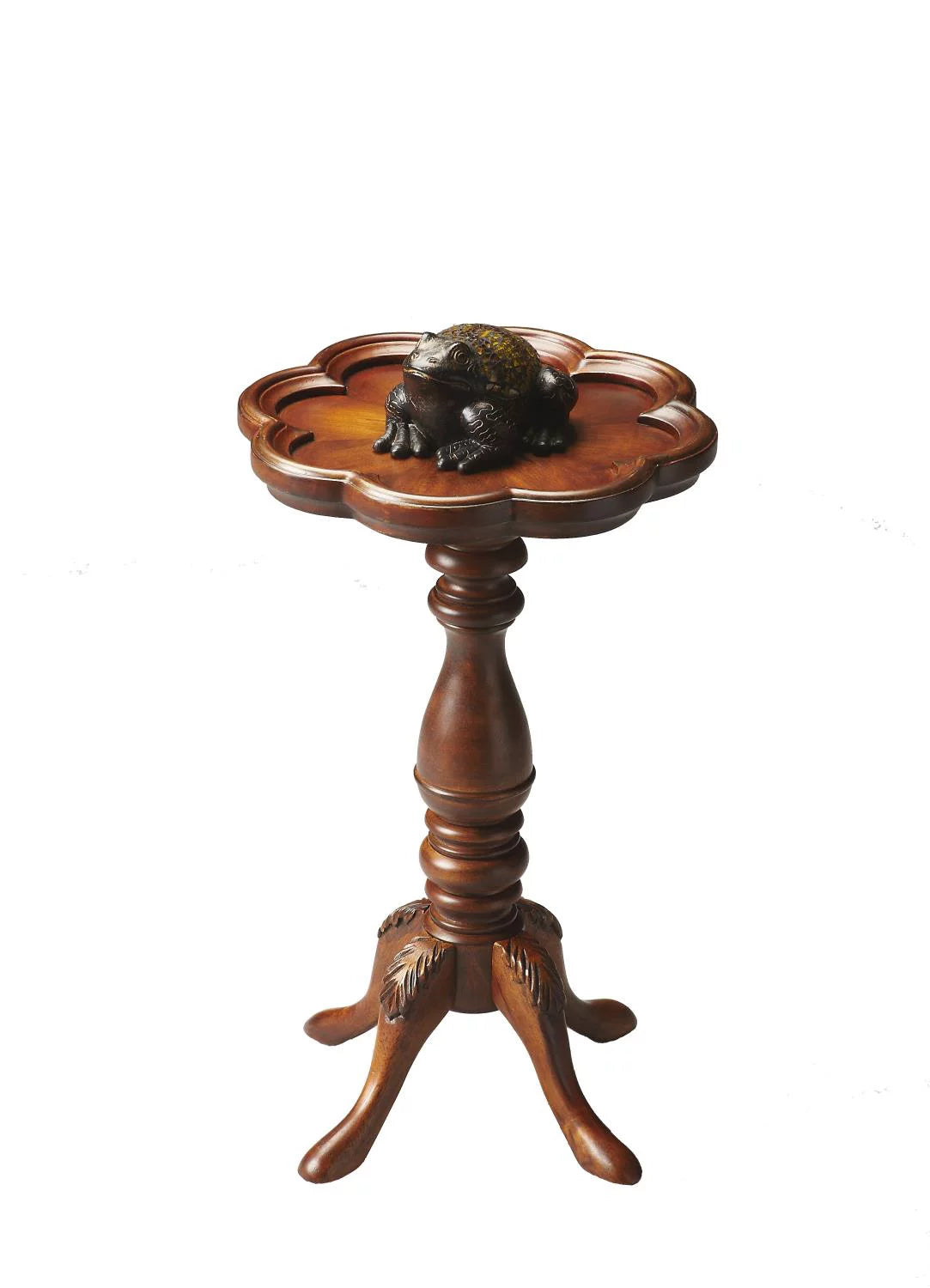Olive Ash Scalloped Edge Accent Table S784