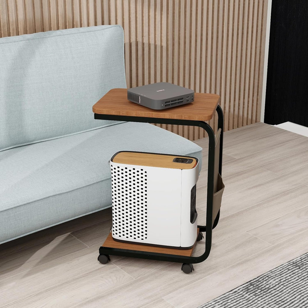 C-Shaped End Table with Double Layer Shelves P491177