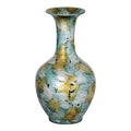 Green/Gold Ceramic Trumpet Vase B382402