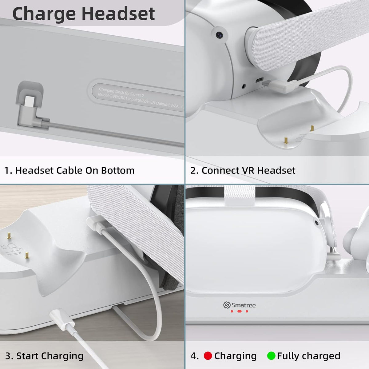 Oculus Quest 2 Charging Dock with 2 Rechargeable Controller Batteries I89660