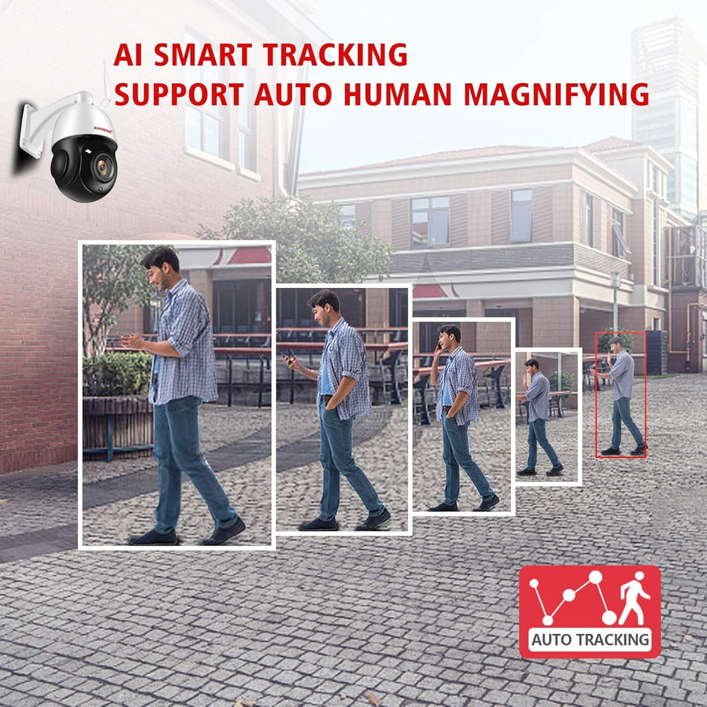 5MP 30X Zoom PTZ Security Camera Outdoor Wireless WiFi POE Surveillance System N4668