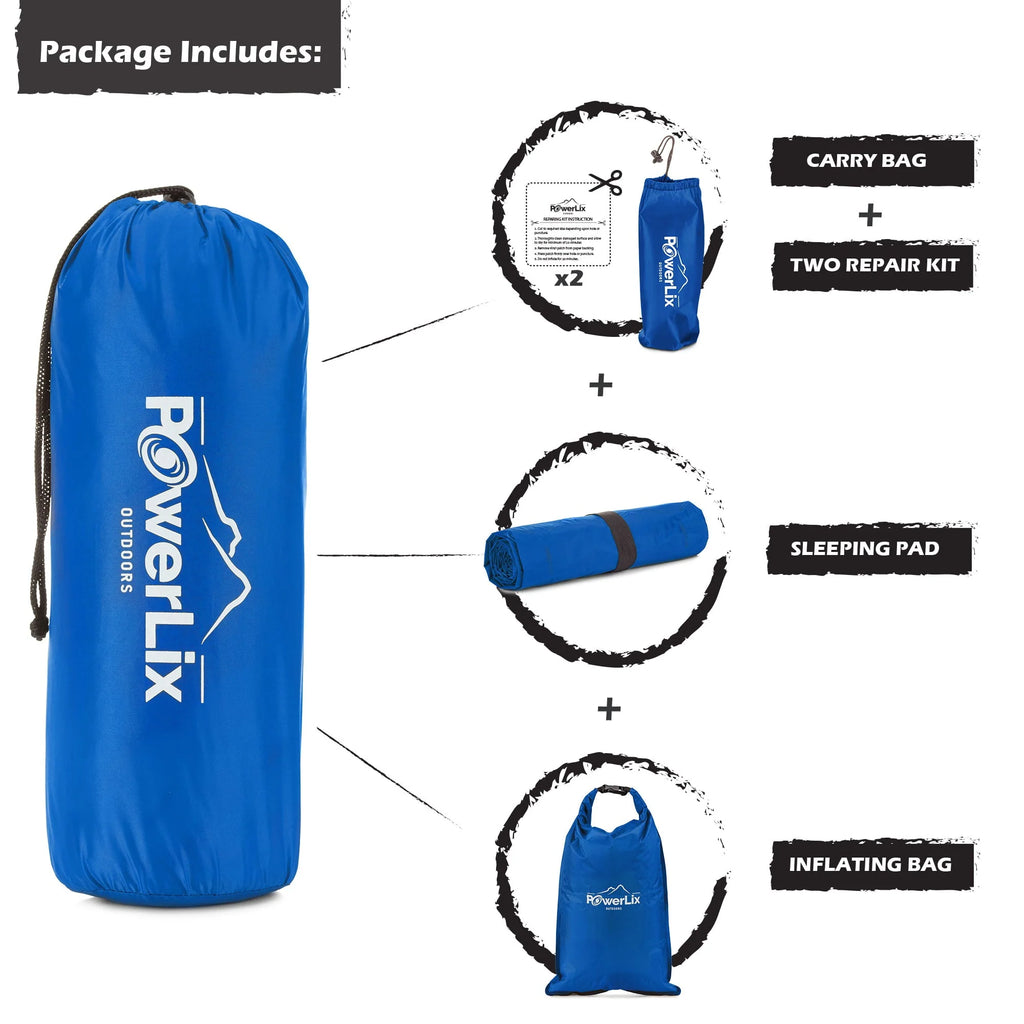 Ultralight Compact Inflatable Camping Sleeping Pad Navy Blue Z95668
