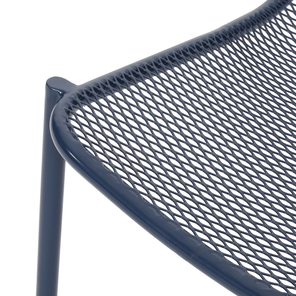 Matte Navy Blue Outdoor Dining Chair Set of 2 W754085