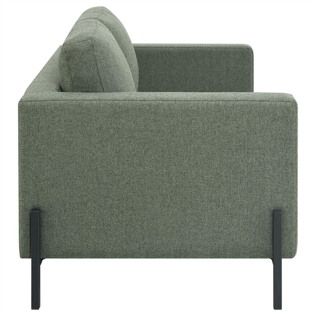 Sage Upholstered Fabric Loveseat with Track Arms I5663