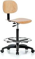 Wood Rolling Pneumatic Chair Adjustable Back and Seat V730350
