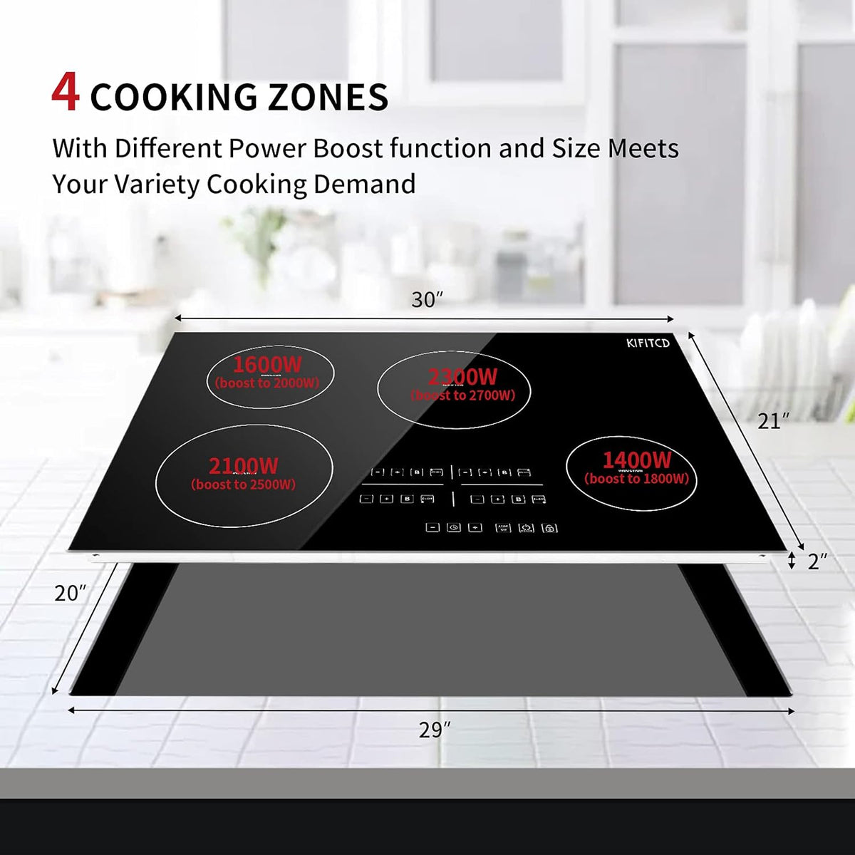 Induction Cooktop 30 Inch Electric Smoothtop Cooktop with 4 Boost Burner P69049