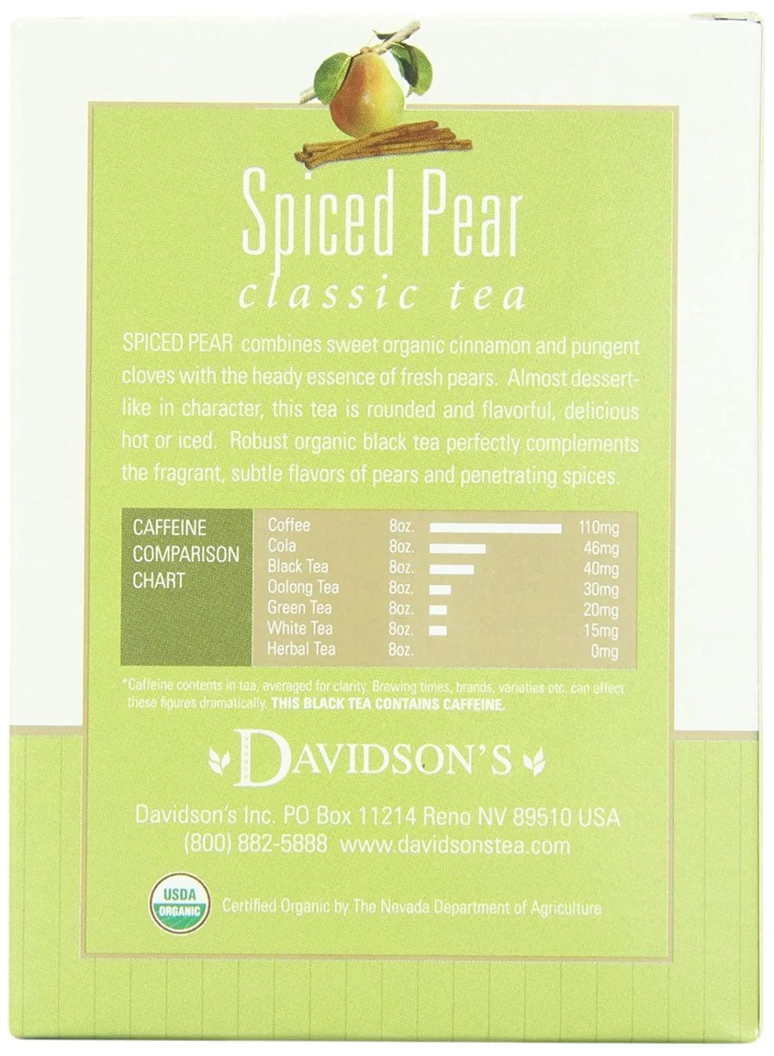 Spiced Pear Tea Bags 8-Count Pack of 12 E96030