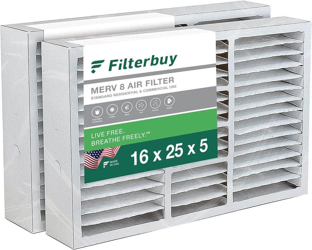 16x25x5 MERV 8 Pleated HVAC Air Filters (2-Pack) G755